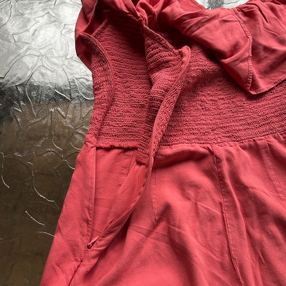 ASOS Red Ruffled Off-Shoulder Jumpsuit - Picture 3 of 5